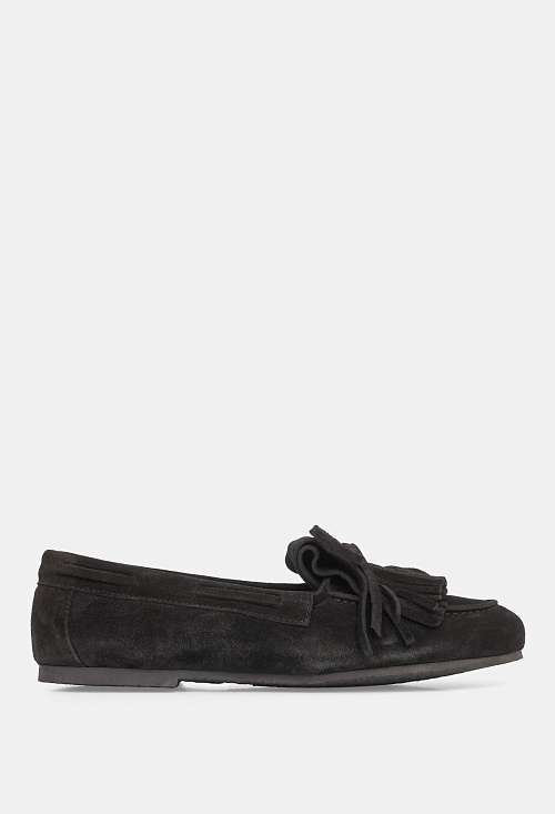 Лоферы с завязками Black Suede BABOOS  