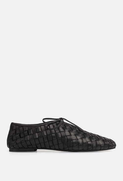 Лоферы плетеные Black Leather BABOOS  