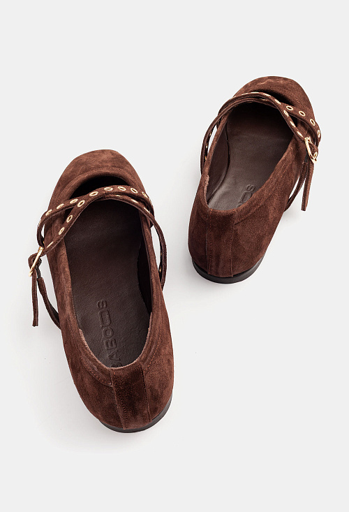 Балетки с ремешками Brown Suede BABOOS  