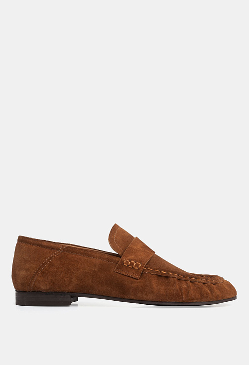 Лоферы с защипами Tan Suede BABOOS  