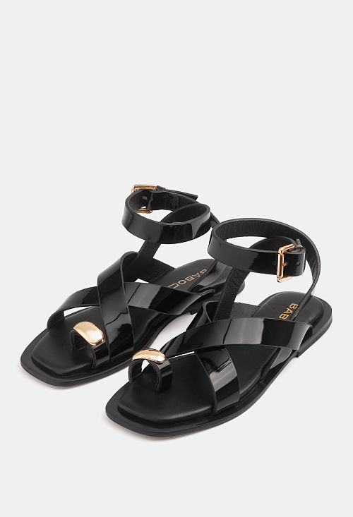 Сандалии гладиаторы Black Patent BABOOS  