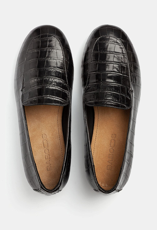 Лоферы слиперы Black Croco BABOOS  