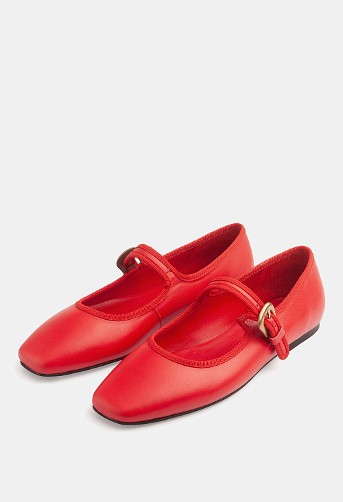 Балетки с пряжкой Red Leather BABOOS  