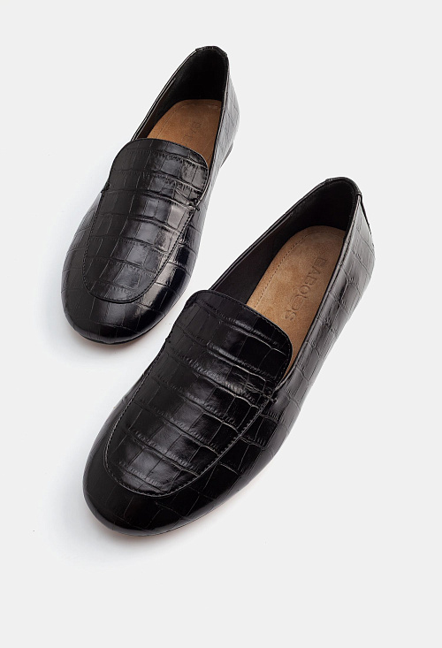 Лоферы слиперы Black Croco BABOOS  