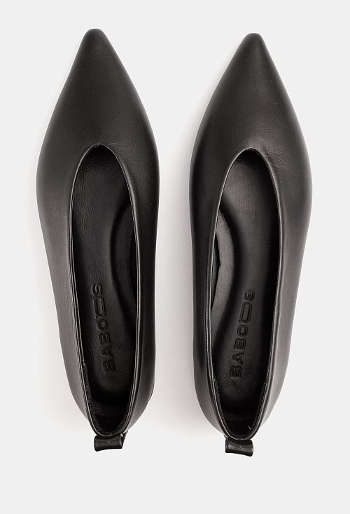 Балетки остроносые Black Leather BABOOS  