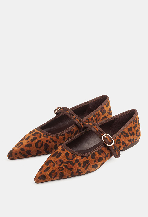 Балетки остроносые с пряжкой Leopard BABOOS  