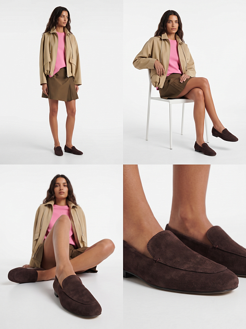 Лоферы слиперы Brown Suede BABOOS  