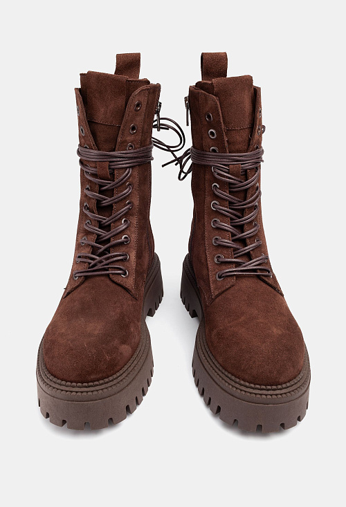 Ботинки на шнуровке Brown Suede BABOOS  