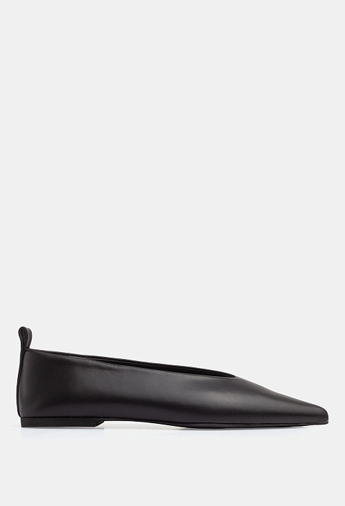 Балетки остроносые Black Leather BABOOS  