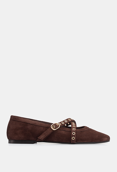 Балетки с ремешками Brown Suede BABOOS  