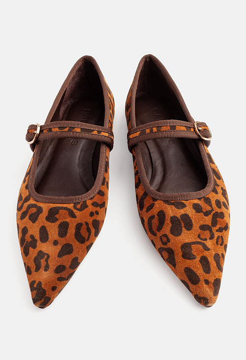 Балетки остроносые с пряжкой Leopard BABOOS  