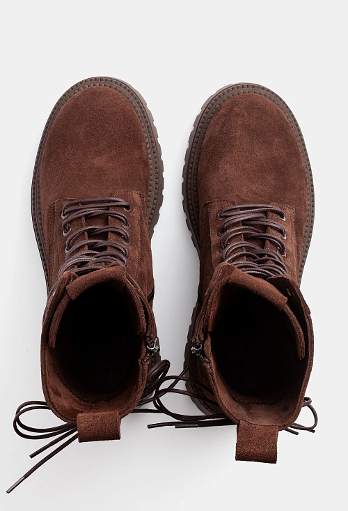 Ботинки на шнуровке Brown Suede BABOOS  