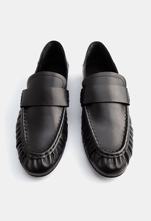 Лоферы с защипами Black Leather BABOOS  