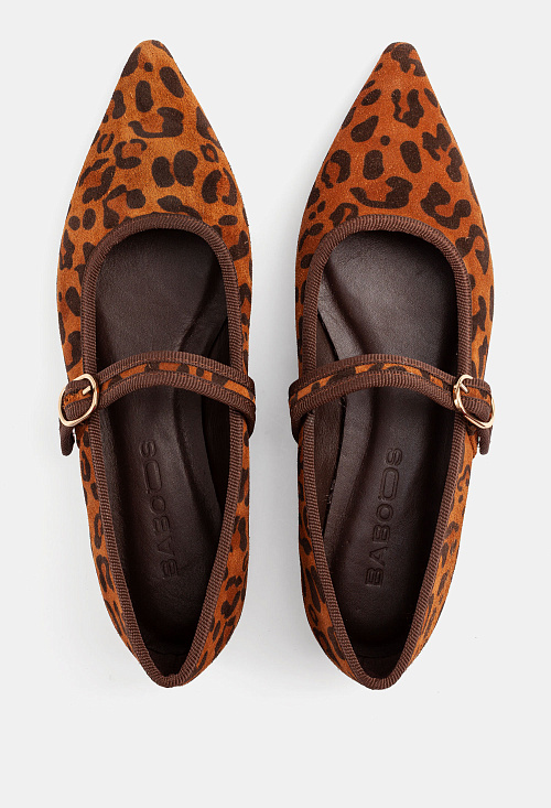 Балетки остроносые с пряжкой Leopard BABOOS  