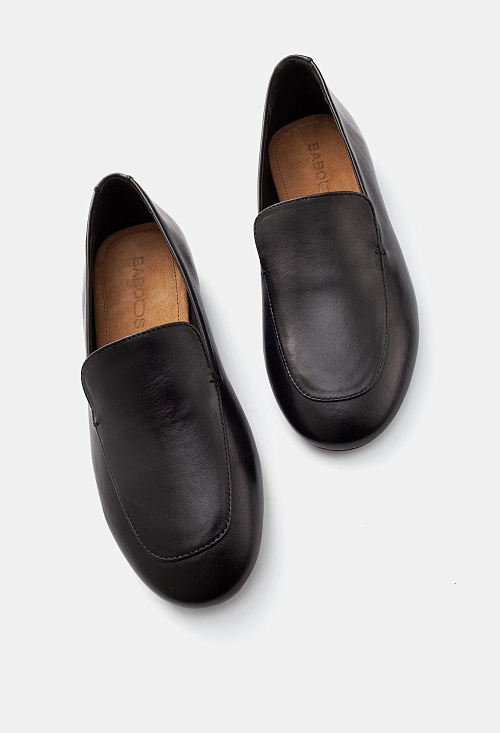 Лоферы слиперы Black leather BABOOS  