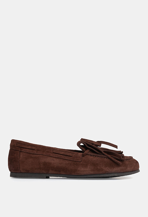 Лоферы с завязками Brown Suede BABOOS  