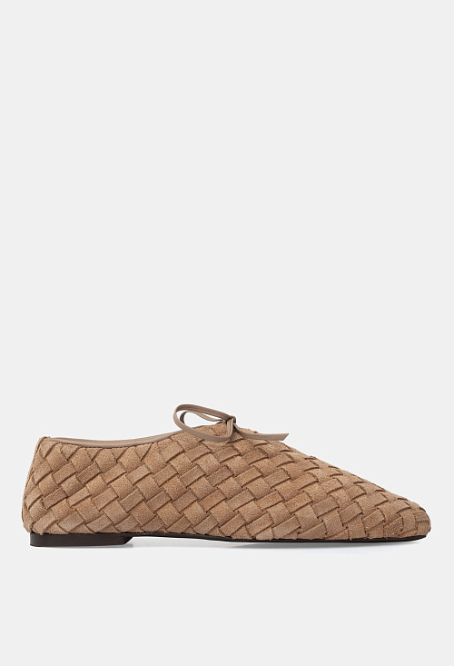 Лоферы плетеные Beige Suede BABOOS  