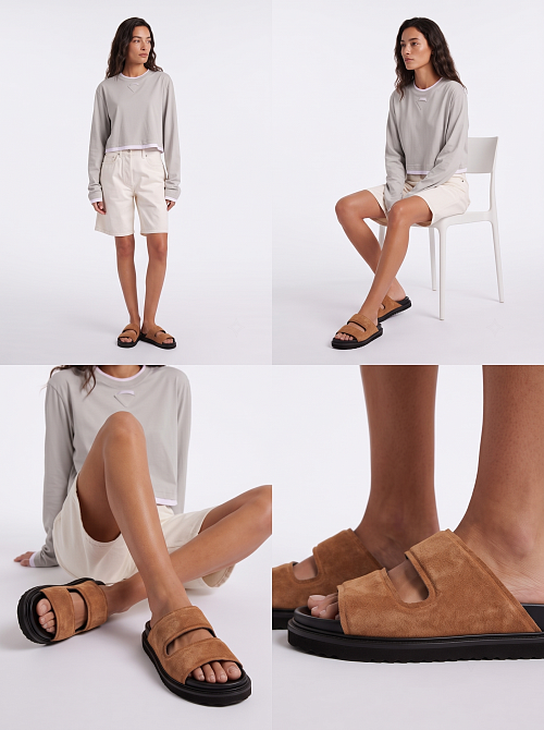 Сандалии Beige Suede BABOOS  