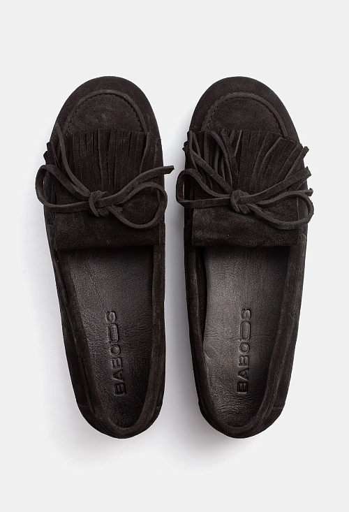 Лоферы с завязками Black Suede BABOOS  