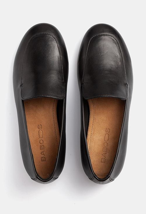 Лоферы слиперы Black leather BABOOS  