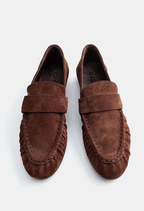 Лоферы с защипами Brown Suede BABOOS  