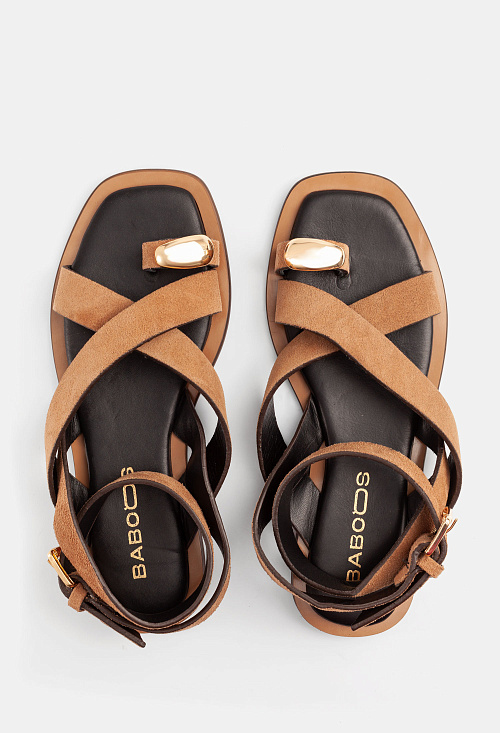 Сандалии гладиаторы Beige Suede BABOOS  