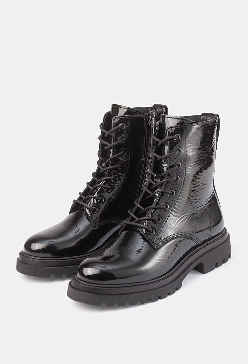 Ботинки на шнуровке Black Patent BABOOS  