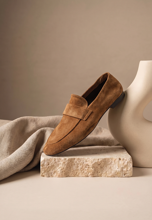 Лоферы мягкие Tan Suede BABOOS  