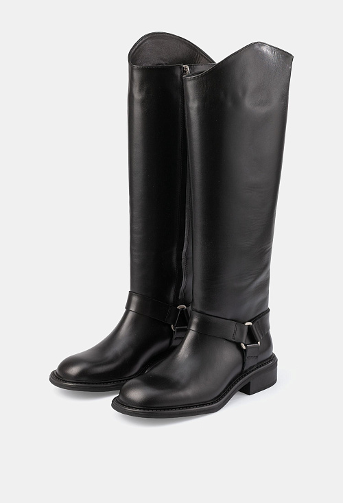 Сапоги трубы Black Leather BABOOS  