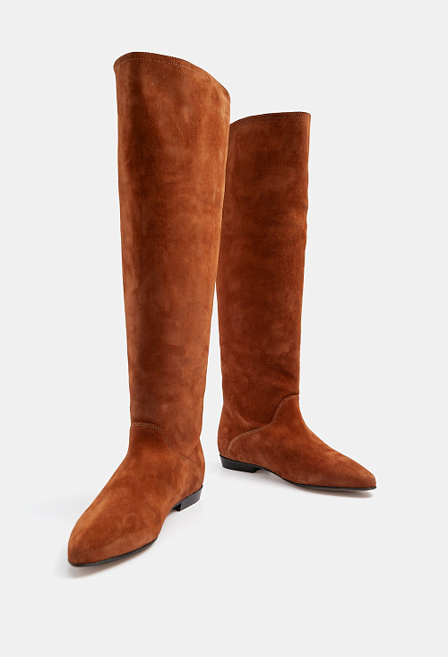 Сапоги трубы Tan Suede BABOOS  