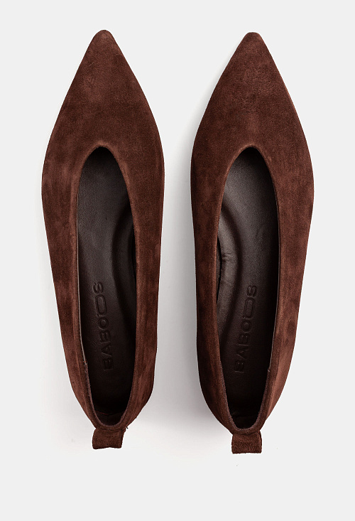 Балетки остроносые Brown Suede BABOOS  