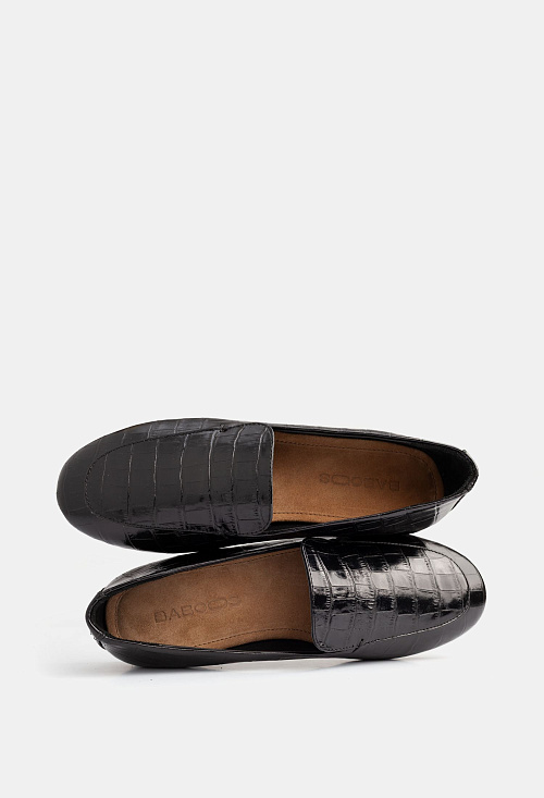 Лоферы слиперы Black Croco BABOOS  