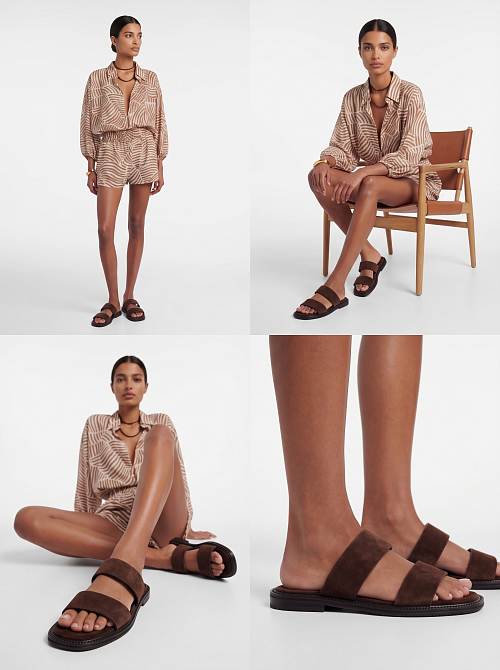 Сандалии сабо Brown Suede BABOOS  