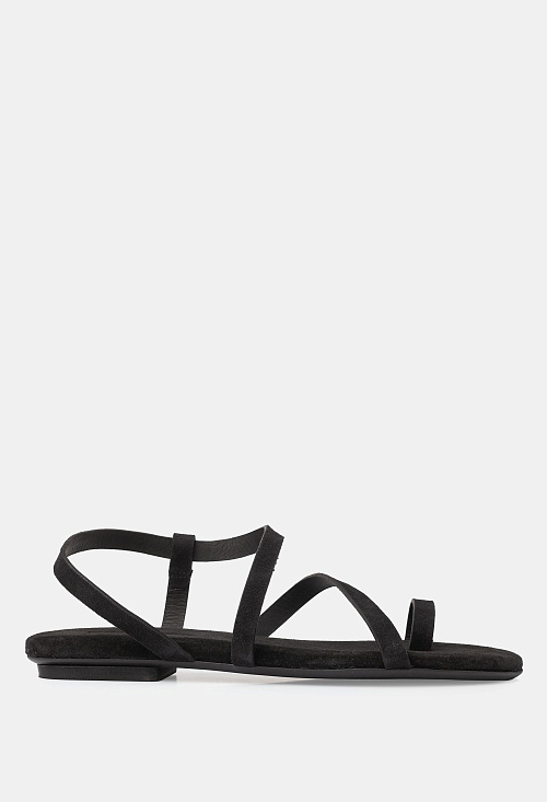 Сандалии с тонкими ремешками Black Suede BABOOS  