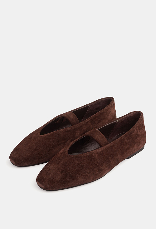 Балетки с перемычкой Brown Suede BABOOS  